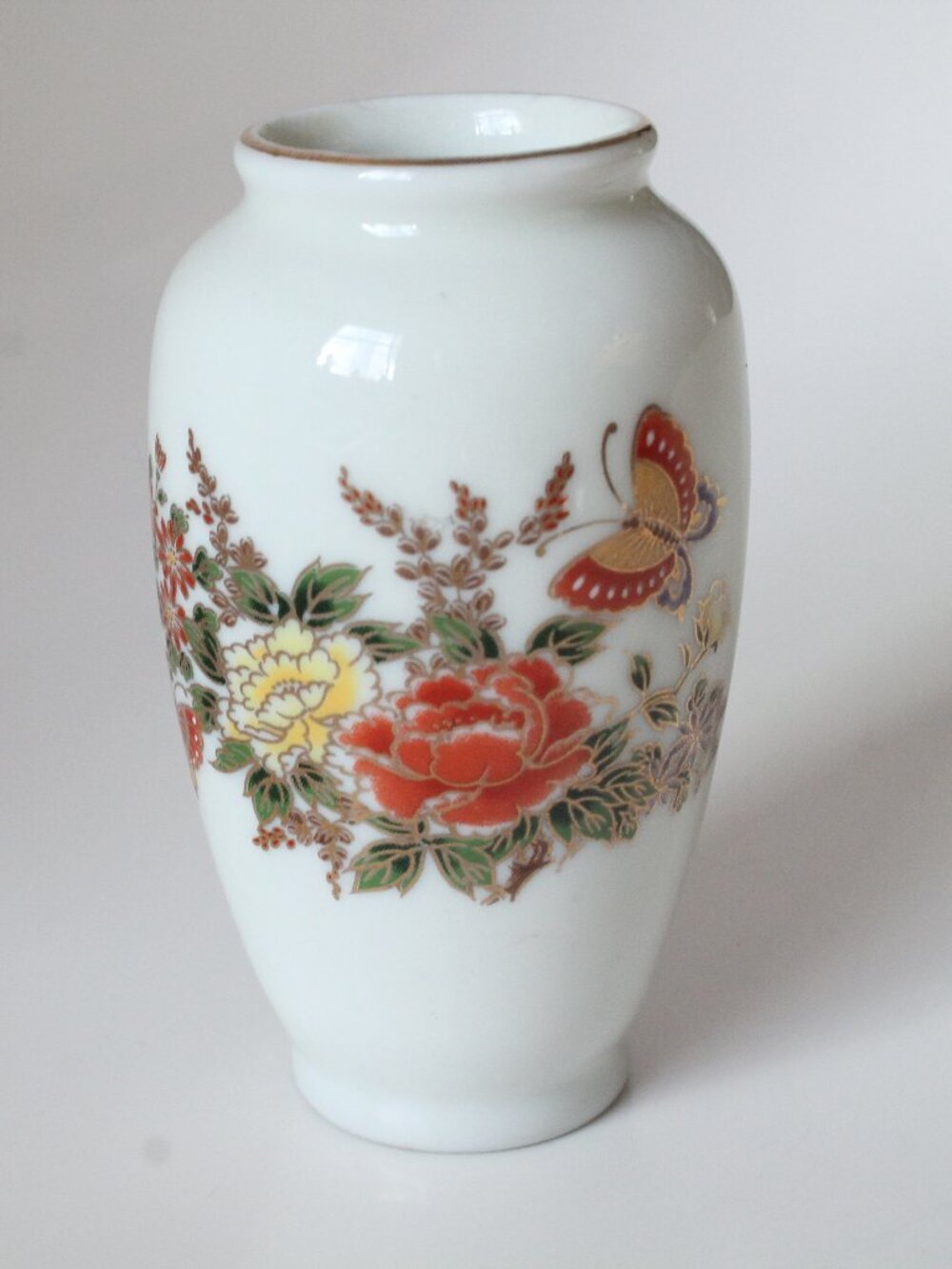 Miniature Vase with Flowers and Butterfly